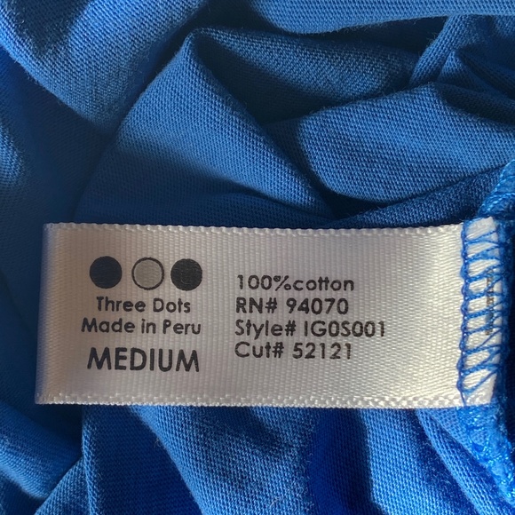 Three Dots I Anthro I Blue Ruffle-Top Tank Top - Picture 4 of 12